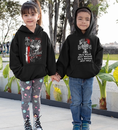 Bluza z kapturem dziecięca SIŁĄ WILKA